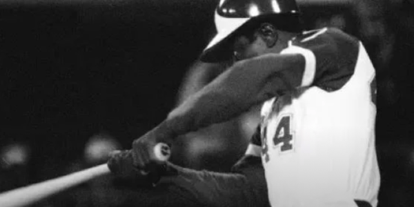 Hank Aaron hits home run No. 715 on April 8, 1974. (Photo: Joe Holloway Jr./Associated Press)