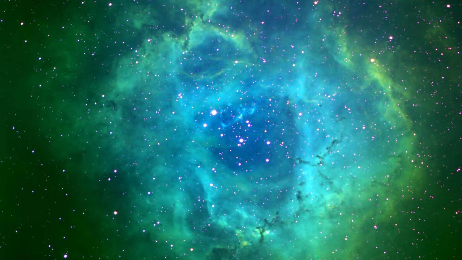 Photo of the Rosette Nebula with a narrowband filter
