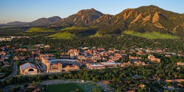 aerial view of CU Boulder