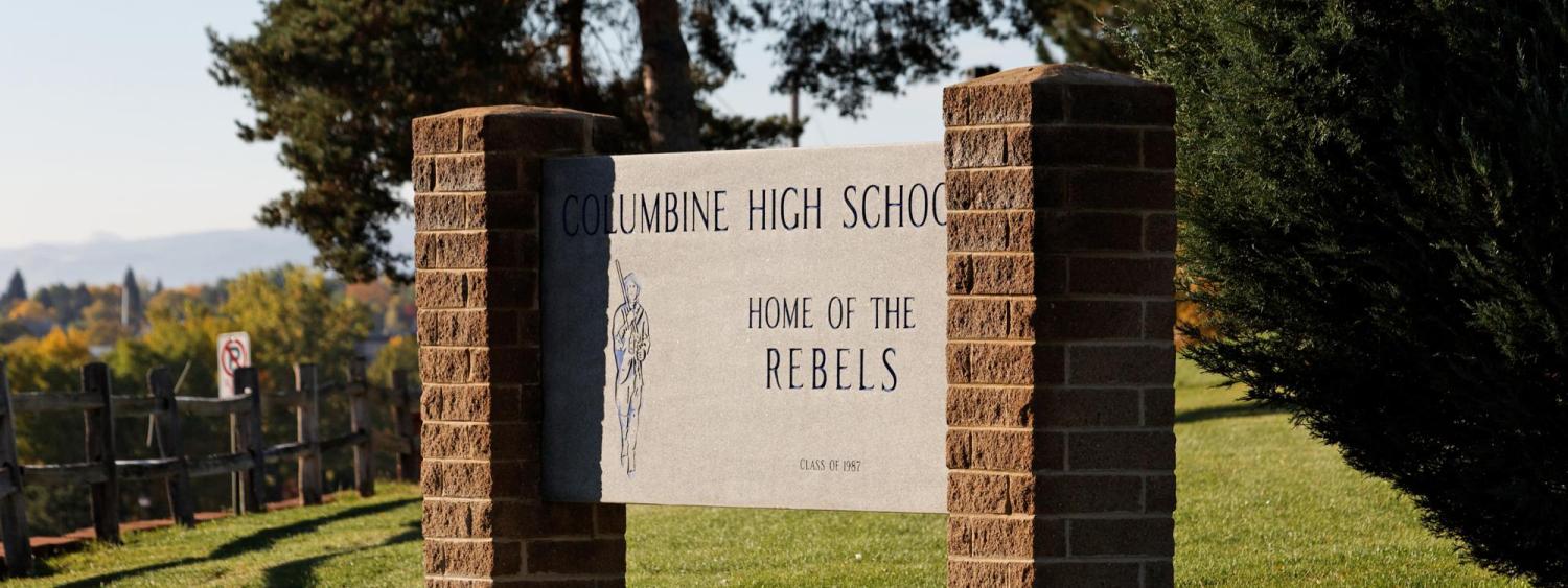 Columbine High School entrance sign