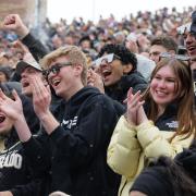 Fans wear black and gold to cheer on the Buffs at the 2023 Black and Gold spring game