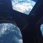 View of Earth from a space station