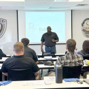Tyrone Campbell leads CallBox Training in a classroom